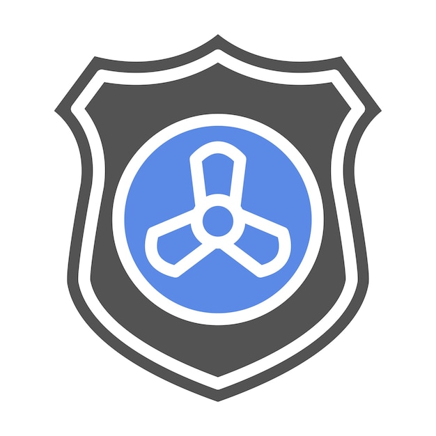 Diseño del estilo del icono del escudo de rayos X vectorial