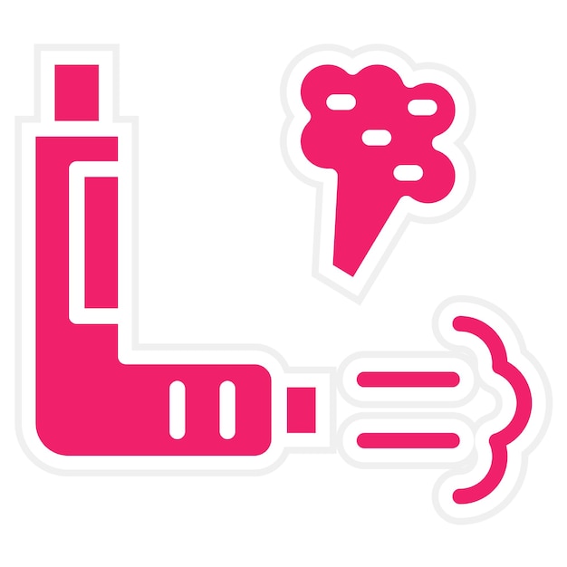 Diseño del estilo del icono de la terapia de inhalación vectorial