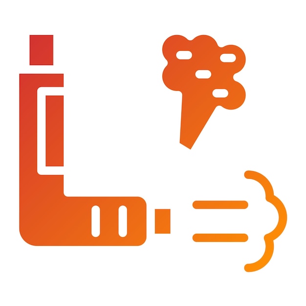 Diseño del estilo del icono de la terapia de inhalación vectorial