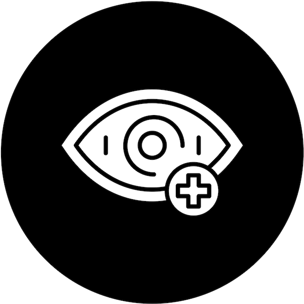 Diseño del estilo del icono vectorial de oftalmología
