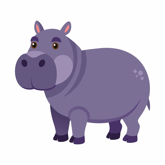 Diseño de estilo de ilustración vectorial de color de hipopótamo