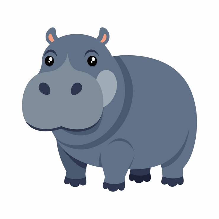 Diseño de estilo de ilustración vectorial de color de hipopótamo