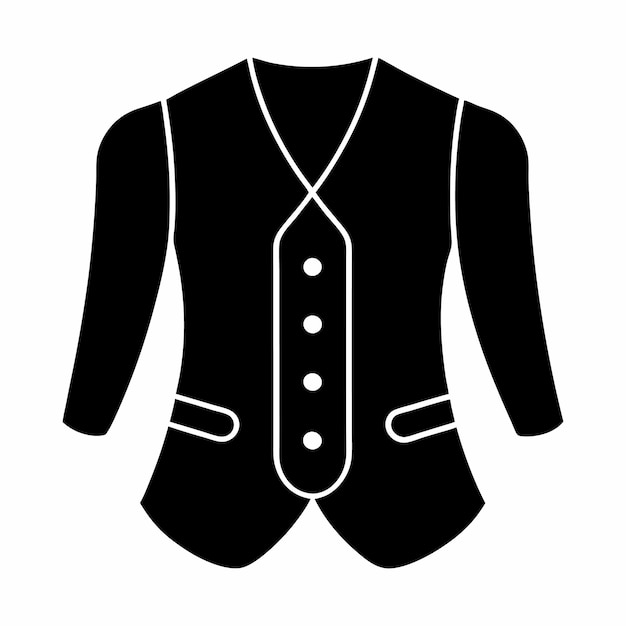 Diseño de estilo de ilustración vectorial de la silueta de la chaqueta de traje