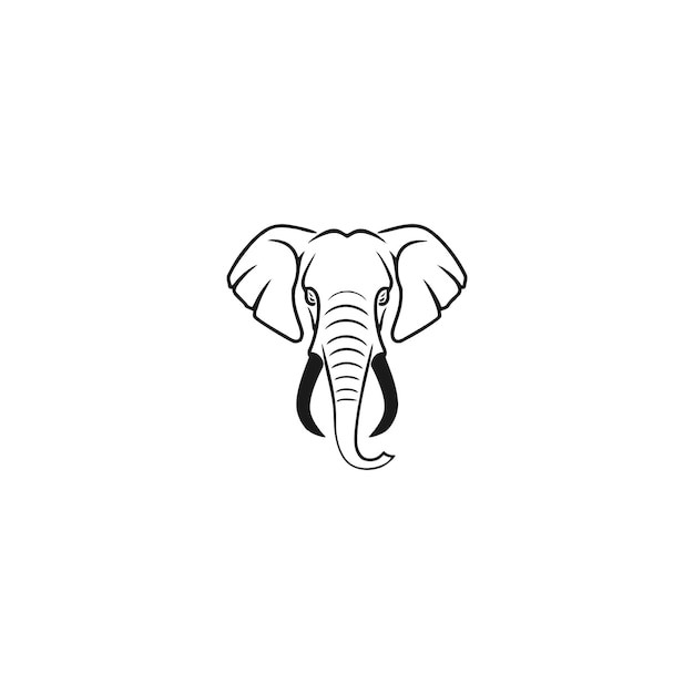 diseño de estilo de logotipo de elefante Ilustración vectorial de una cabeza de elefante