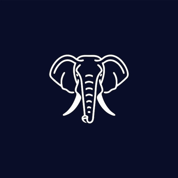 diseño de estilo de logotipo de elefante Ilustración vectorial de una cabeza de elefante