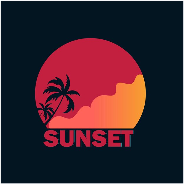 diseño de estilo minimalista con gradiente vectorial del logotipo del sol