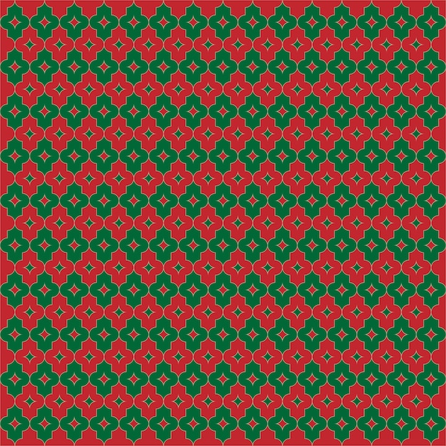 Diseño de estilo oriental de fondo rojo y verde.