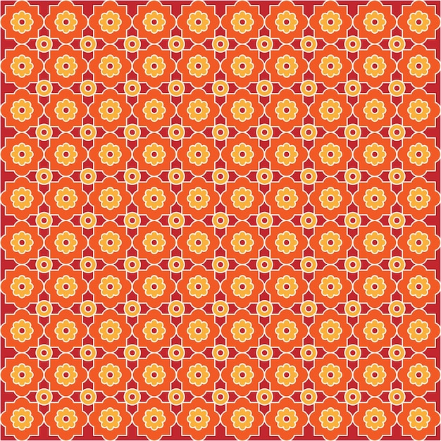 Diseño de estilo oriental de patrón naranja.