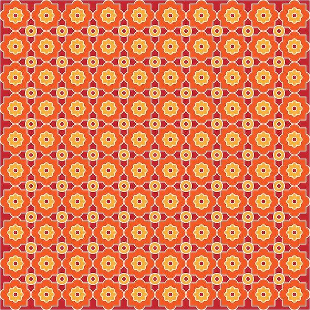 Vector diseño de estilo oriental de patrón naranja.