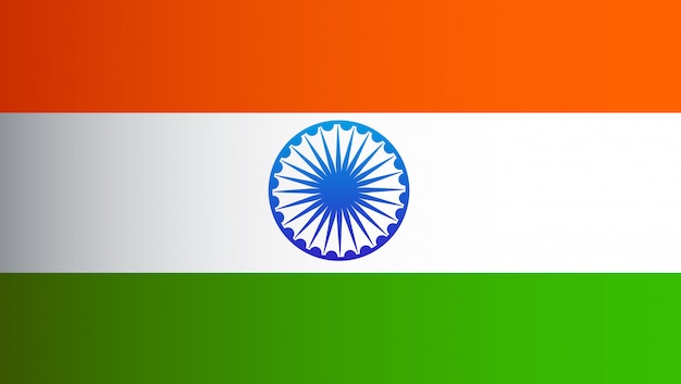 Diseño de estilo plano bandera de la India