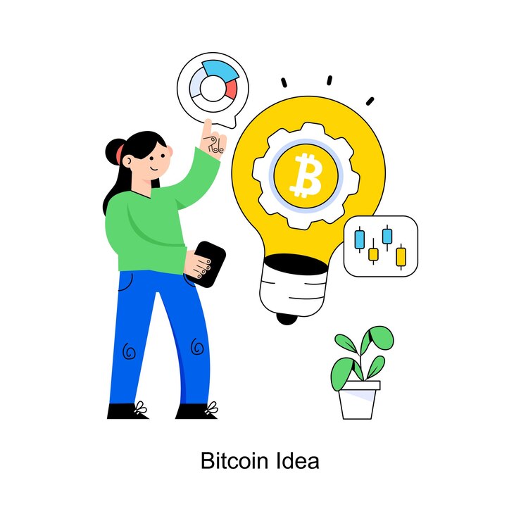 Vector diseño de estilo plano de bitcoin idea ilustración vectorial ilustración de acciones