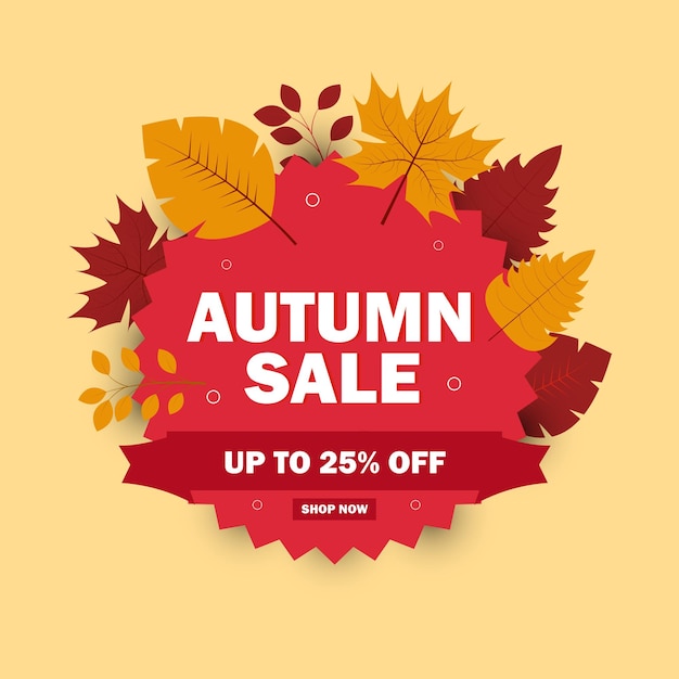 Diseño de estilo plano de fondo de ventas de otoño