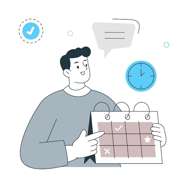 Diseño de estilo plano de horario flexible Ilustración vectorial EPS 10 Archivo
