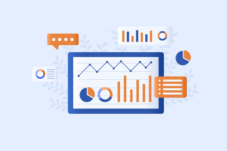 Vector diseño de estilo plano de ilustración de análisis de datos