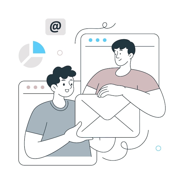 Diseño de estilo plano de marketing de correo electrónico Ilustración vectorial EPS 10 Archivo