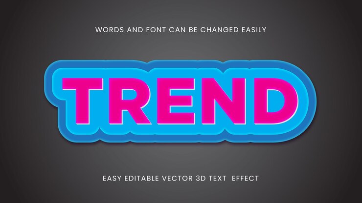 Vector diseño de estilo de texto editable de tendencia vectorial