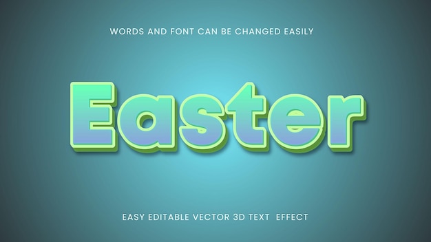 Diseño de estilo de texto vectorial 3d de Pascua