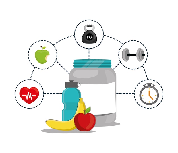 Vector diseño de estilo de vida saludable de proteínas