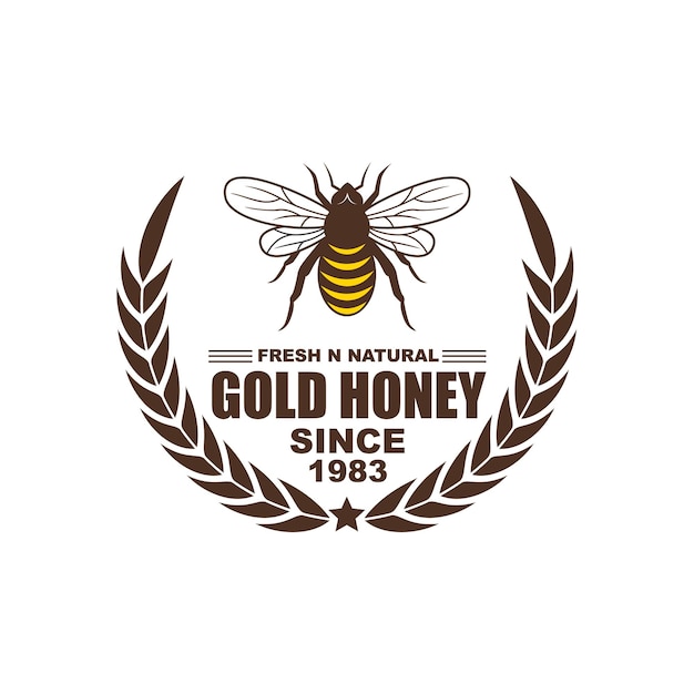 Diseño de la etiqueta de la abeja de la olla de miel