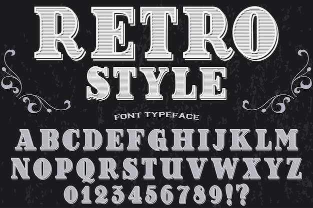 Vector diseño de la etiqueta alfabeto retro