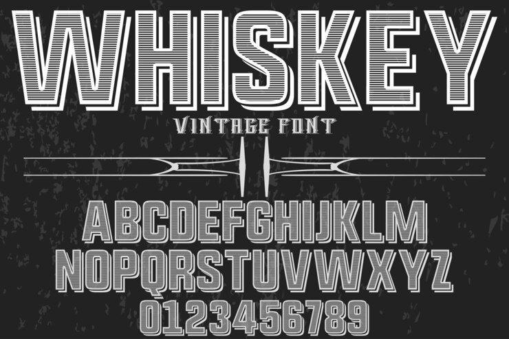 Vector diseño de la etiqueta del alfabeto whisky