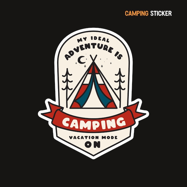 Diseño de etiqueta de aventura de camping