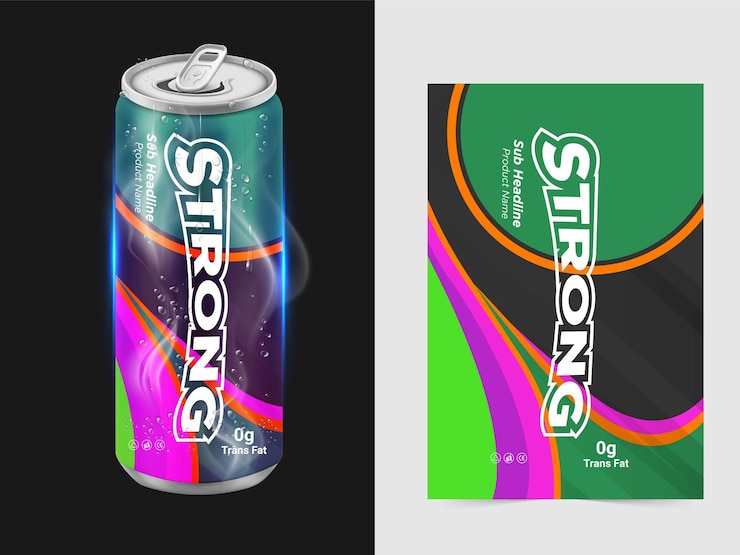 Vector diseño de la etiqueta de las bebidas gaseosas diseño de las etiquetas de las gaseosas vector de etiquetación de las bebidas energéticas diseño de las etiquetas de las bebidas frutas