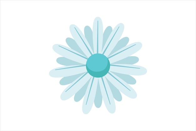 Diseño de etiqueta de decoración de flor azul