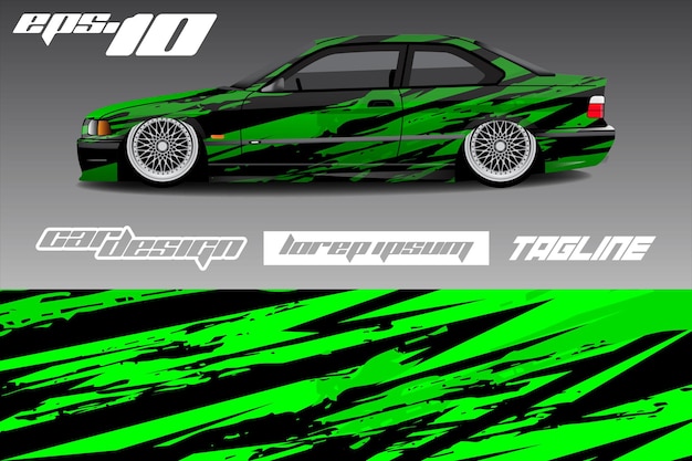 diseño de etiqueta de envoltura de coche de carreras de rally