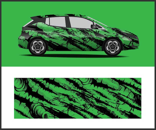 diseño de etiqueta de envoltura de vehículo de vinilo gráficos de envoltura de coche de vector