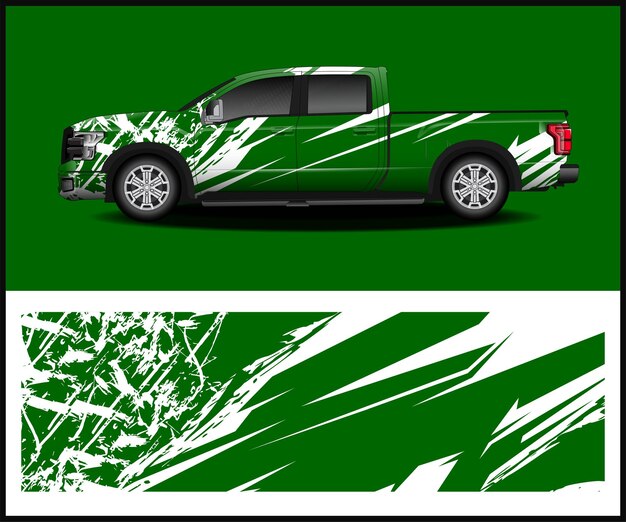 Diseño de etiqueta de envoltura de vehículo de vinilo de vector gráfico de calcomanía de coche