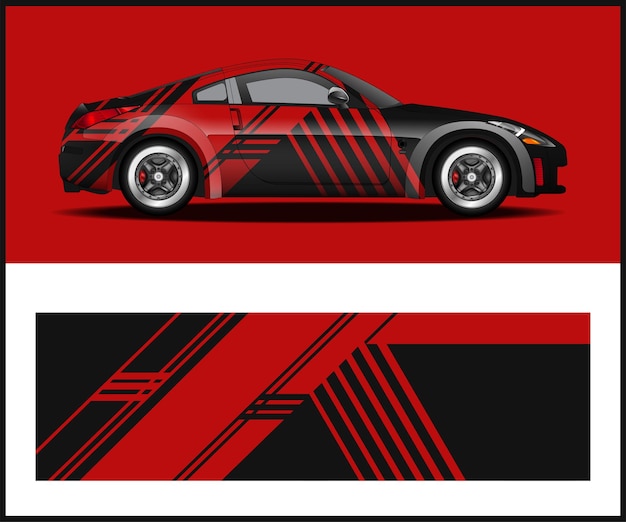 Diseño de etiqueta de envoltura de vehículo de vinilo de vector gráfico de calcomanía de coche