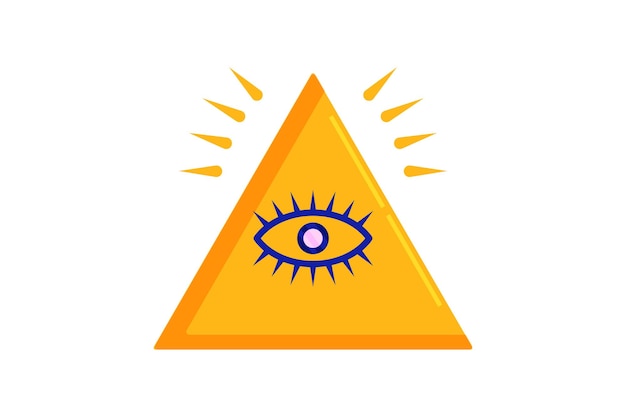 Diseño de etiqueta de fortuna plana de ojo
