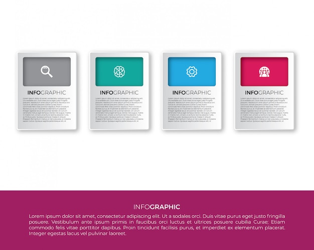 Diseño de la etiqueta de infografía con iconos