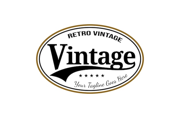 Diseño de etiqueta Insignia Emblema Marco retro Vintage Clásico Antiguo Diseño vectorial antiguo