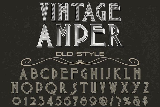 Vector diseño de la etiqueta de letras amper vintage