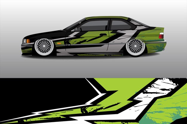 diseño de etiqueta de librea de coche de carreras de rally
