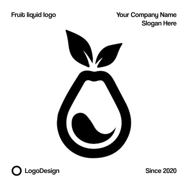 diseño de etiqueta de logotipo líquido de fruta fresca