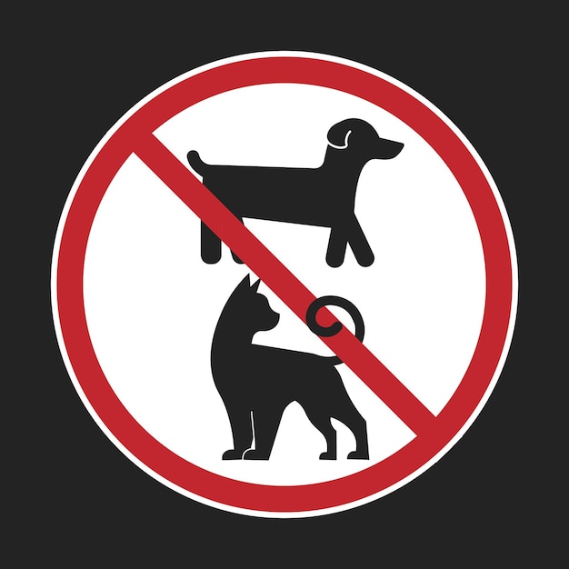 diseño de etiqueta de mascotas no se permiten no se permiten mascotas animales no entran signo con pictograma gato negro