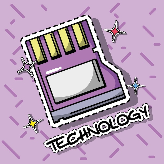 Diseño de etiqueta de parche de tecnología micro sd