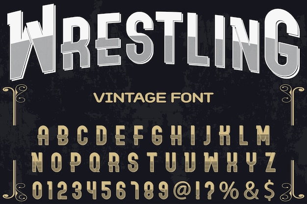 diseño de etiqueta de tipografía de letras vintage lucha libre