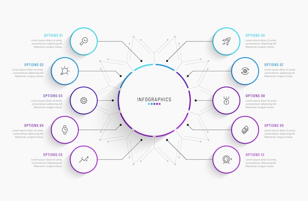 Diseño de etiqueta de vector infografía