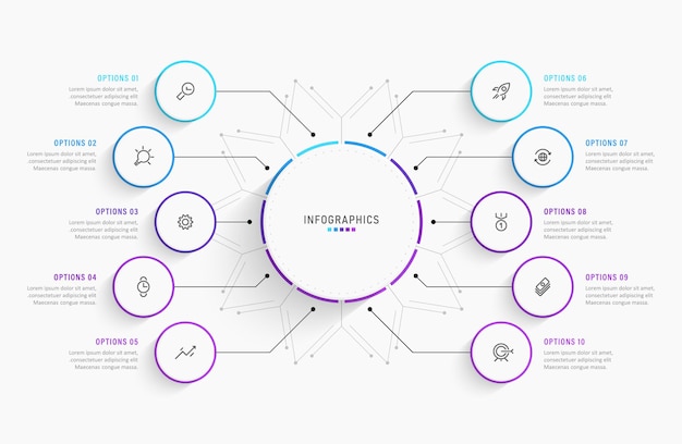 Diseño de etiqueta de vector infografía