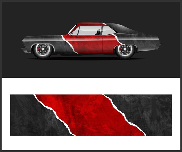 Diseño de etiqueta de vehículo de diseño de envoltura de coche de carreras
