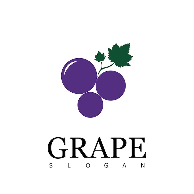 diseño de etiqueta de vino de comida de logotipo de uva