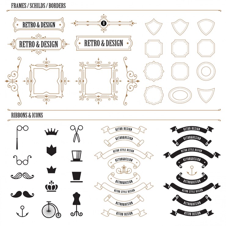 Vector diseño de etiqueta vintage. constructor de logotipo de estilo clásico retro.