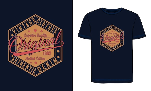 Vector diseño de etiqueta vintage con diseño de camiseta con letras