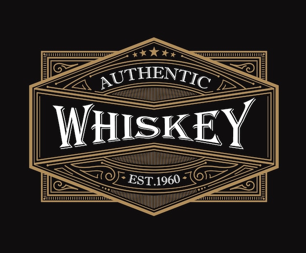 Diseño de etiqueta de whisky vintage