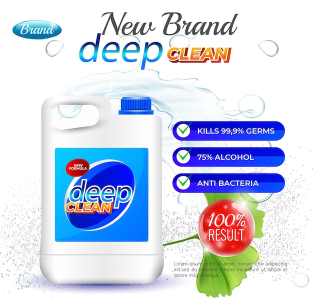 Vector diseño de etiquetas de detergente para la ropa para su marca