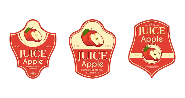 diseño de etiquetas de empaque con ícono de fruta fresca de Apple Perfecto para etiquetas de frutas etiquetas de bebidas de jugo o